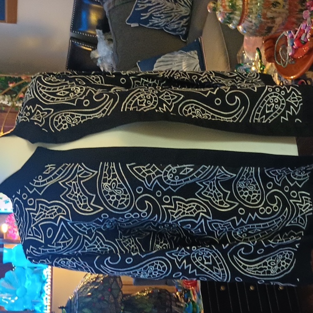 Black and White Paisley Jacket By Victor Costa. Size S